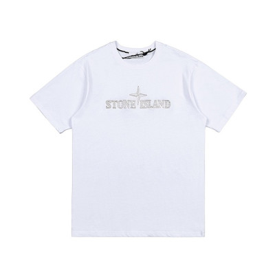 스톤아일랜드 남성 화이트 크루넥 반팔티 - Stone Island Mens White Tshirts - st59x