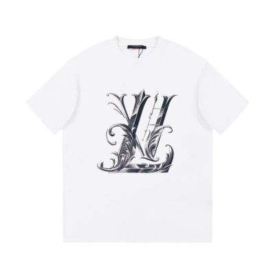 루이비통 남성 화이트 크루넥 반팔티 - Louis vuitton Mens White Short sleeved Tshirts - lv860x