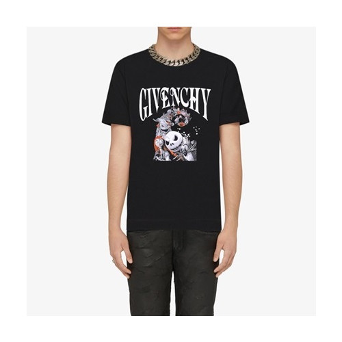 지방시 남성 크루넥 블랙 반팔티 - Givenchy Mens Black Short Sleeved Tshirts - gi239x