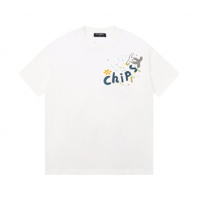 샤넬 남/녀 크루넥 화이트 반팔티 - Chanel Unisex White Tshirts - ch104x