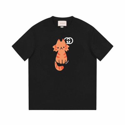 구찌 남/녀 블랙 크루넥 반팔티 - Gucci Unisex Black Short sleeved Tshirts - gu655x