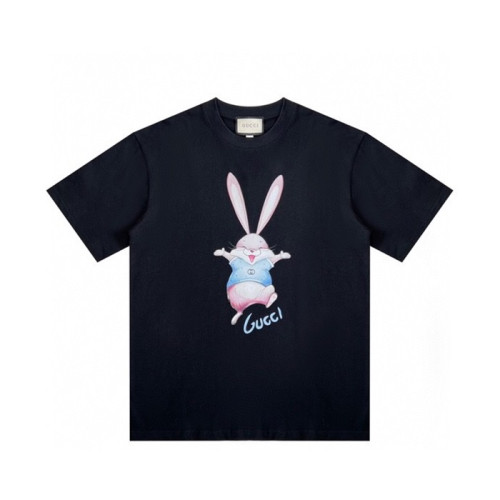 구찌 남/녀 블랙 크루넥 반팔티 - Gucci Unisex Black Short sleeved Tshirts - gu659x