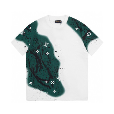 루이비통 남성 그린 크루넥 반팔티 - Louis vuitton Mens Green Short sleeved Tshirts - lv886x