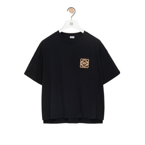 로에베 여성 이니셜 블랙 반팔티 - Loewe Womens Black Short sleeved Tshirt - loe721x