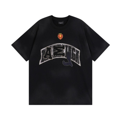 발렌시아가 남성 블랙 크루넥 반팔티 - Balenciaga Mens Black Short sleeved Tshirts - ba360x