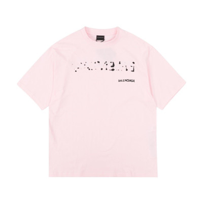 발렌시아가 남성 핑크 크루넥 반팔티 - Balenciaga Mens Pink Short sleeved Tshirts - ba361x