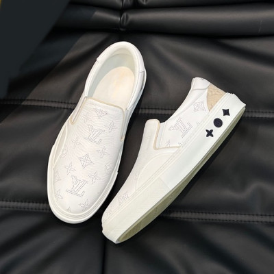 루이비통 남성 모던 화이트 로퍼 - Louis vuitton Mens White Loafer - lv928x