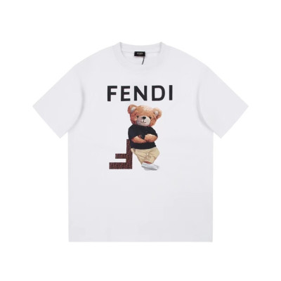 펜디 남성 화이트 크루넥 반팔티 - Fendi Mens White Short sleeved Tshirts - fe110x