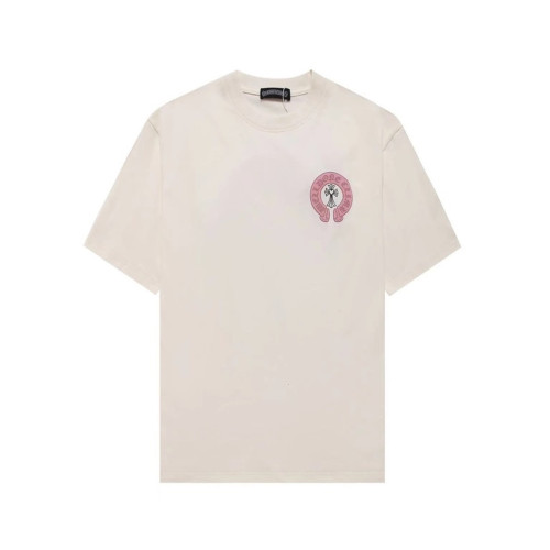 크롬하츠 남성 아이보리 크루넥 반팔티 - Chrom Hearts Mens Ivory Short sleeved Tshirts - ch139x