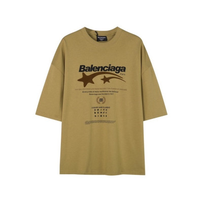 발렌시아가 남성 카멜 크루넥 반팔티 - Balenciaga Mens Camel Short sleeved Tshirts - ba376x