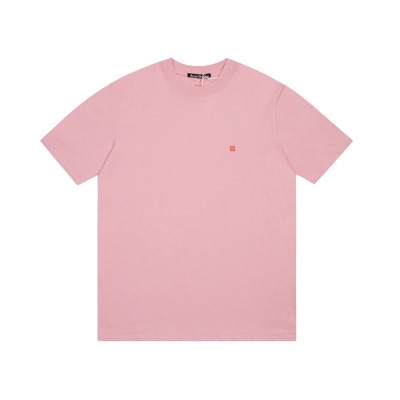 아크네 남/녀 핑크 크루넥 반팔티 - Acne Unisex Pink Short sleeved T-shirts - ane207x