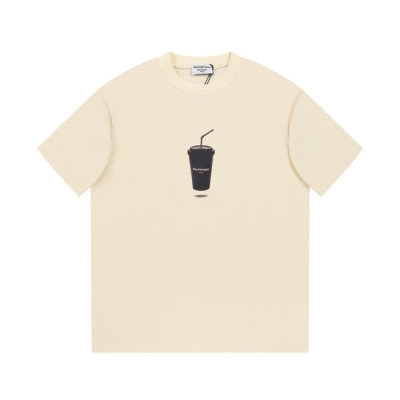 발렌시아가 남성 아이보리 크루넥 반팔티 - Balenciaga Mens Ivory Short sleeved Tshirts - ba405x