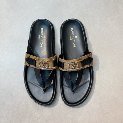 루이비통 남성 카멜 슬리퍼 - Louis vuitton Mens Camel Slippers - lv991x