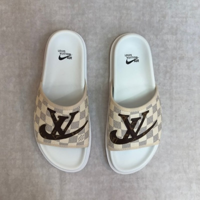 루이비통 남성 아이보리 슬리퍼 - Louis vuitton Mens Ivory Slippers - lv1001x