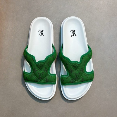 루이비통 남성 그린 슬리퍼 - Louis vuitton Mens Green Slippers - lv1012x