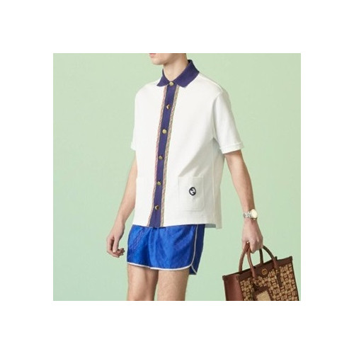 구찌 남/녀 화이트 폴로 반팔티 - Gucci Unisex White Short sleeved Tshirts - gu694x