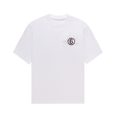 메종마르지엘라 남/녀 크루넥 화이트 반팔티 - Maison Margiela Unisex White Tshirts - mai159x