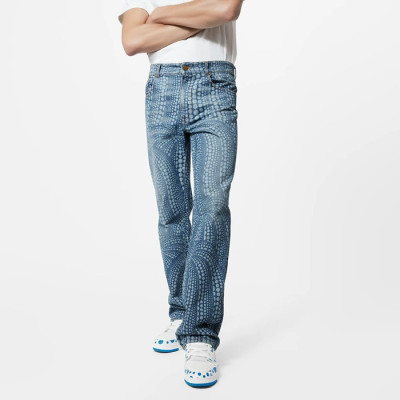 루이비통 남성 블루 청바지 - Louis vuitton Mens Blue Jeans - lv1026x