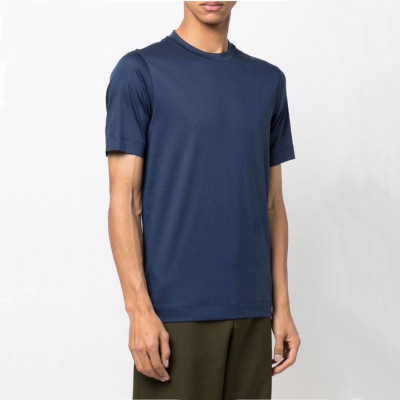 제냐 남성 블루 크루넥 반팔티 - Zegna Mens Blue Short sleeved Tshirts - ze89x