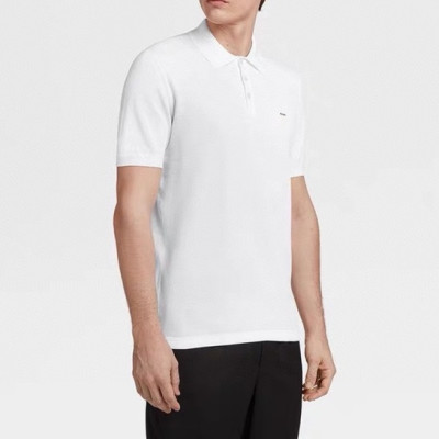 제냐 남성 화이트 폴로 반팔티 - Zegna Mens White Short sleeved Tshirts - ze90x