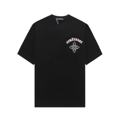 크롬하츠 남성 블랙 크루넥 반팔티 - Chrom Hearts Mens Black Short sleeved Tshirts - ch145x