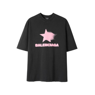 발렌시아가 남성 블랙 크루넥 반팔티 - Balenciaga Mens Black Short sleeved Tshirts - ba416x