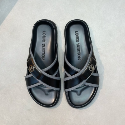 루이비통 남성 그레이탭 슬리퍼 - Louis vuitton Mens Gray Tap Slippers - lv1042x