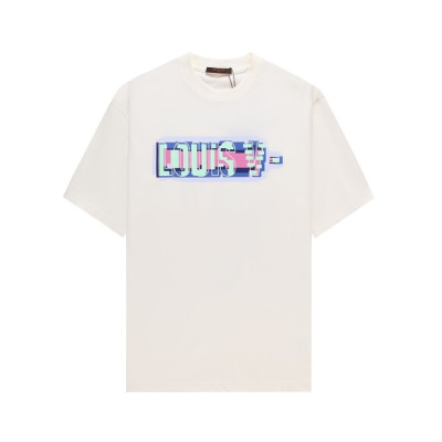 루이비통 남성 화이트 크루넥 반팔티 - Louis vuitton Mens White Short sleeved Tshirts - lv1079x