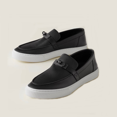 에르메스 남/녀 블랙 로퍼 - Hermes Unisex Black Loafer - he181x