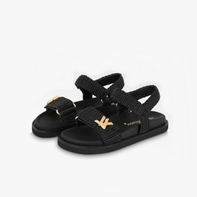 루이비통 여성 블랙 샌들 - Louis vuitton Womens Black Sandals - lv1084x