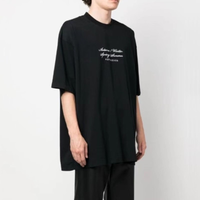 베트멍 남/녀 트렌디 블랙 반팔티 - Vetements Unisex Black Tshirts - vet352x