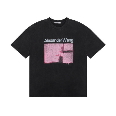 알렉산더왕 남성 블랙 반팔티 - Alexanderwang Mens Black Short sleeved Tshirts - alx248x