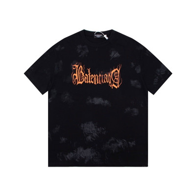 발렌시아가 남성 블랙 크루넥 반팔티 - Balenciaga Mens Black Short sleeved Tshirts - ba431x