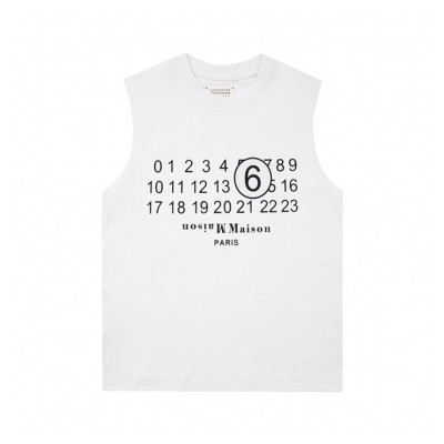 메종마르지엘라 남/녀 크루넥 블랙 나시 - Maison Margiela Unisex Black Sleeveless Tshirts - mai169x