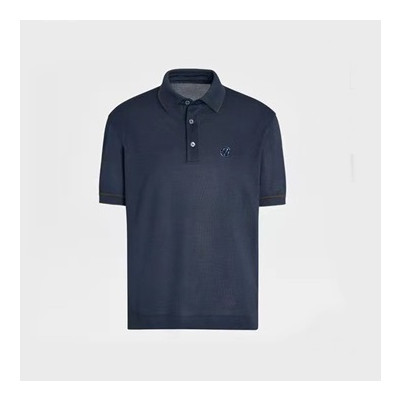 제냐 남성 네이비 폴로 반팔티 - Zegna Mens Navy Short sleeved Tshirts - ze93x