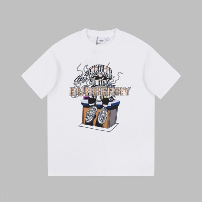 버버리 남성 화이트 크루넥 반팔티 - Burberry Mens White Short Sleeved Tshirts - bu193x