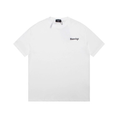 발렌시아가 남성 화이트 크루넥 반팔티 - Balenciaga Mens White Short sleeved Tshirts - ba443x