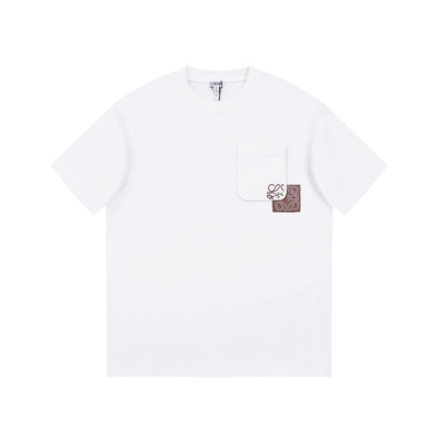 로에베 남/녀 이니셜 화이트 반팔티 - Loewe Unisex White Short sleeved Tshirts - loe727x