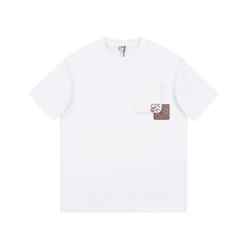 로에베 남/녀 이니셜 화이트 반팔티 - Loewe Unisex White Short sleeved Tshirts - loe727x