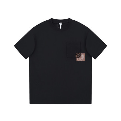 로에베 남/녀 이니셜 블랙 반팔티 - Loewe Unisex Black Short sleeved Tshirts - loe728x