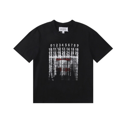 메종마르지엘라 남/녀 크루넥 블랙 반팔티 - Maison Margiela Unisex Black Tshirts - mai171x