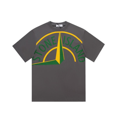 스톤아일랜드 남성 그레이 크루넥 반팔티 - Stone Island Mens Gray Tshirts - st73x