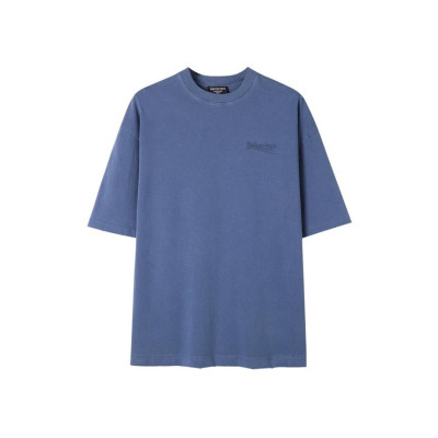 발렌시아가 남성 블루 크루넥 반팔티 - Balenciaga Mens Blue Short sleeved Tshirts - ba467x