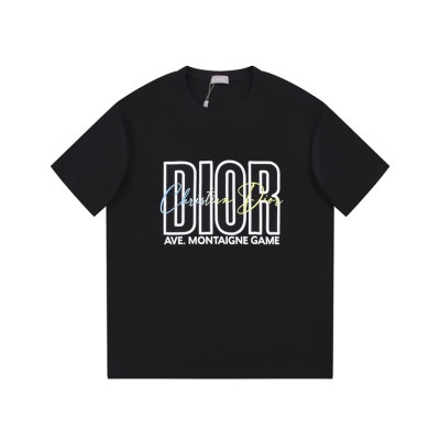 디올 남성 블랙 크루넥 반팔티 - Dior Mens Black Short sleeved Tshirts - di514x