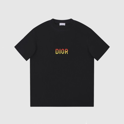 디올 남성 블랙 크루넥 반팔티 - Dior Mens Black Short sleeved Tshirts - di517x