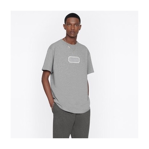 디올 남성 그레이 크루넥 반팔티 - Dior Mens Gray Short sleeved Tshirts - di519x