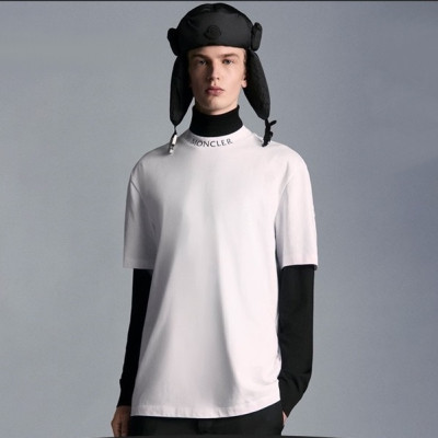 몽클레어 남성 화이트 크루넥 반팔티 - Moncler Mens White Tshirts - mo138x