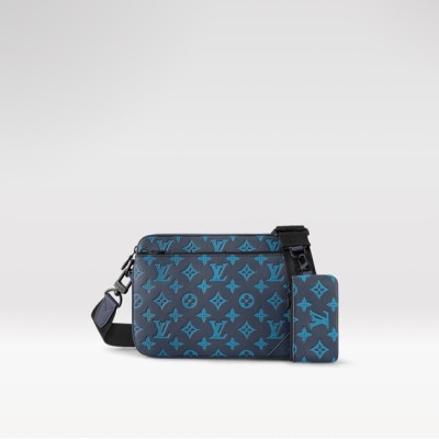 루이비통 남성 블루 메신저백 - Louis vuitton Mens Blue Cross Bag - lv1213x