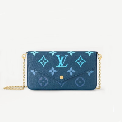 루이비통 여성 블루 포쉐트 펠리시 - Louis vuitton Womens Blue Pochette - lv1219x