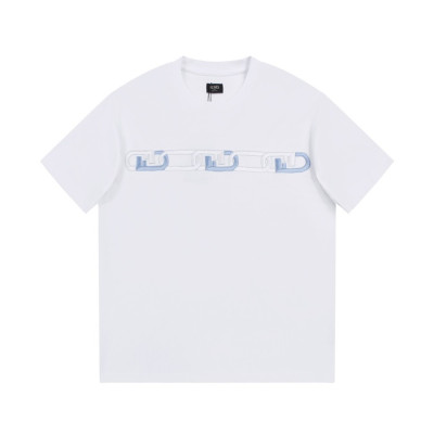 펜디 남성 화이트 크루넥 반팔티 - Fendi Mens White Short sleeved Tshirts - fe147x